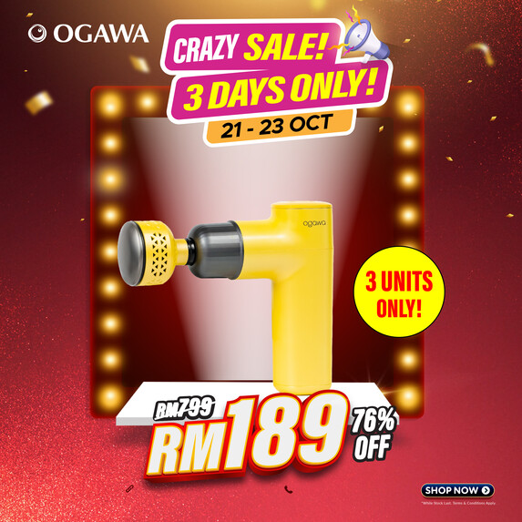 [Apply Code: 6TT31] [New Arrival 2024] ogawa by OGAWA TURBOREVIVE Hot & Cold Massage Gun*